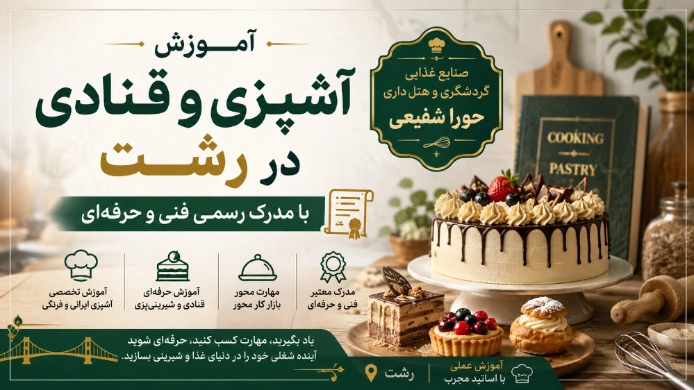 آموزش آشپزی و قنادی در رشت با مدرک رسمی فنی و حرفهای آموزش آشپزی و قنادی در رشت با مدرک رسمی فنی و حرفهای